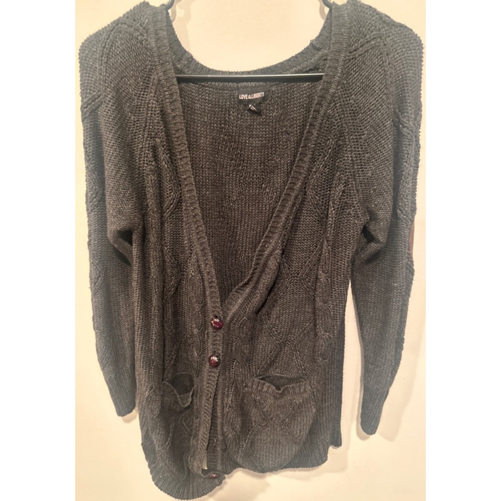 Love & Liberty Lazy Knitted Long Buttoned Down V-Neck Cardigan Sweater